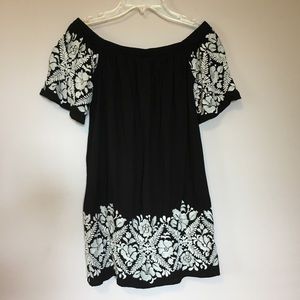 One Clothing floral embroidered off shoulder dress